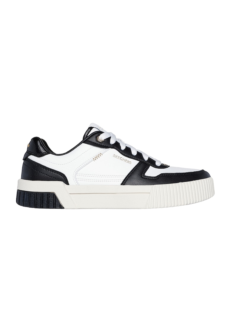 Pantofi sport de piele ecologica cu logo - Alb/Negru