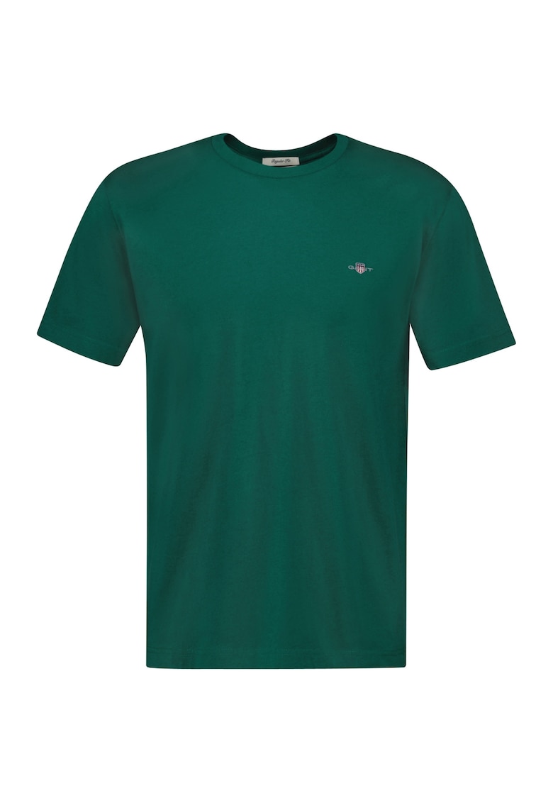 Tricou regular fit din bumbac Shield - Verde inchis