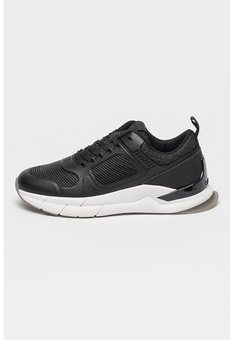 Pantofi sport cu insertii din material textil - Negru