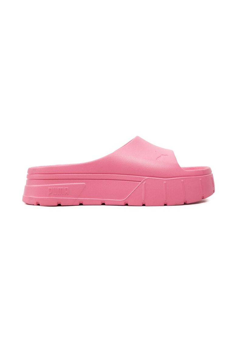 Papuci Dama -  Mayze Stack Injex - Realizati Din Spuma Eva Moale Pentru Confort Si Durabilitate - Design Minimalist De Vara - Talpa Mare Din Eva (Stabilitate Si Amortizare) - Logo Puma Cat Pe Curea - 42 - Roz