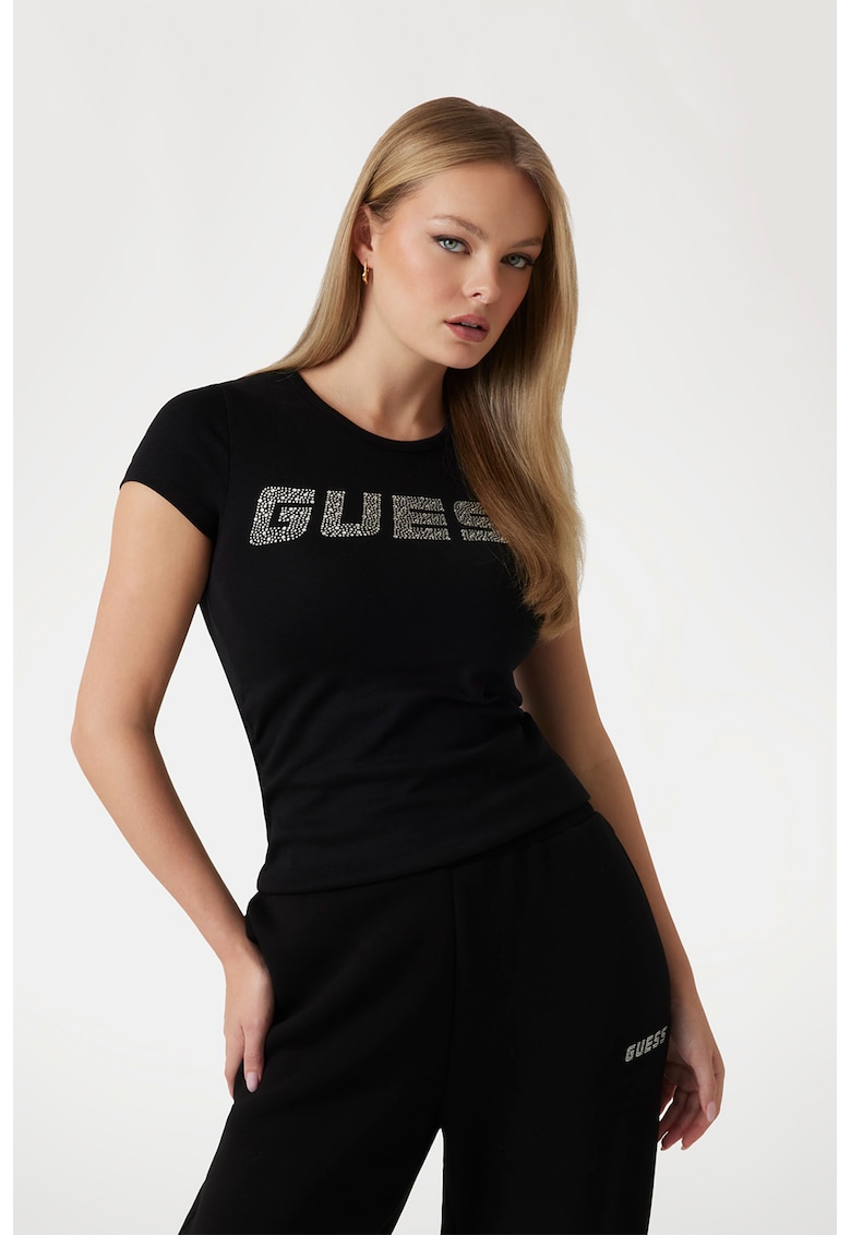 Tricou slim-fit pentru antrenament - Negru