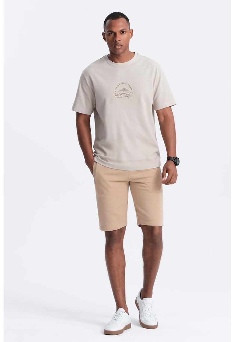 Pantaloni scurti de bumbac cu talie ajustabila - Bej