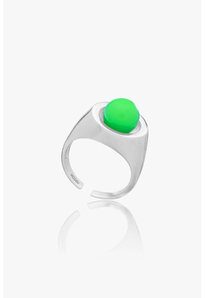 Inel ajustabil de argint 925 - Alb/Verde