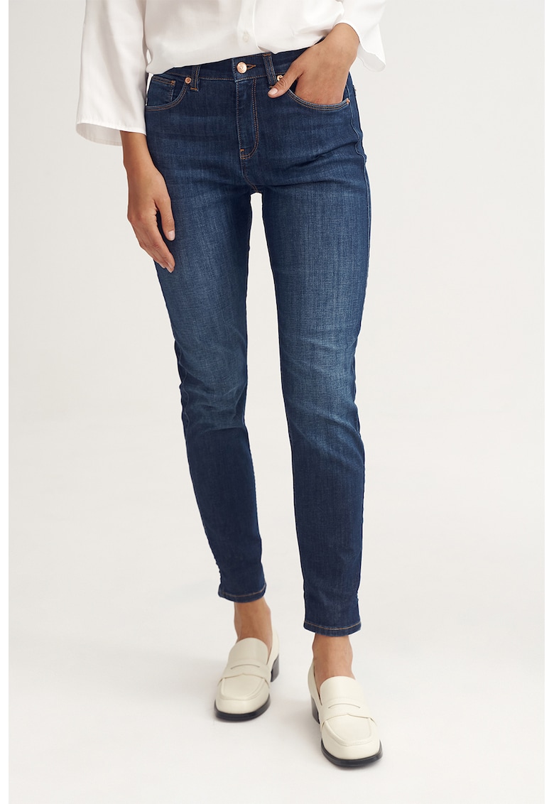 Blugi crop skinny - Albastru inchis
