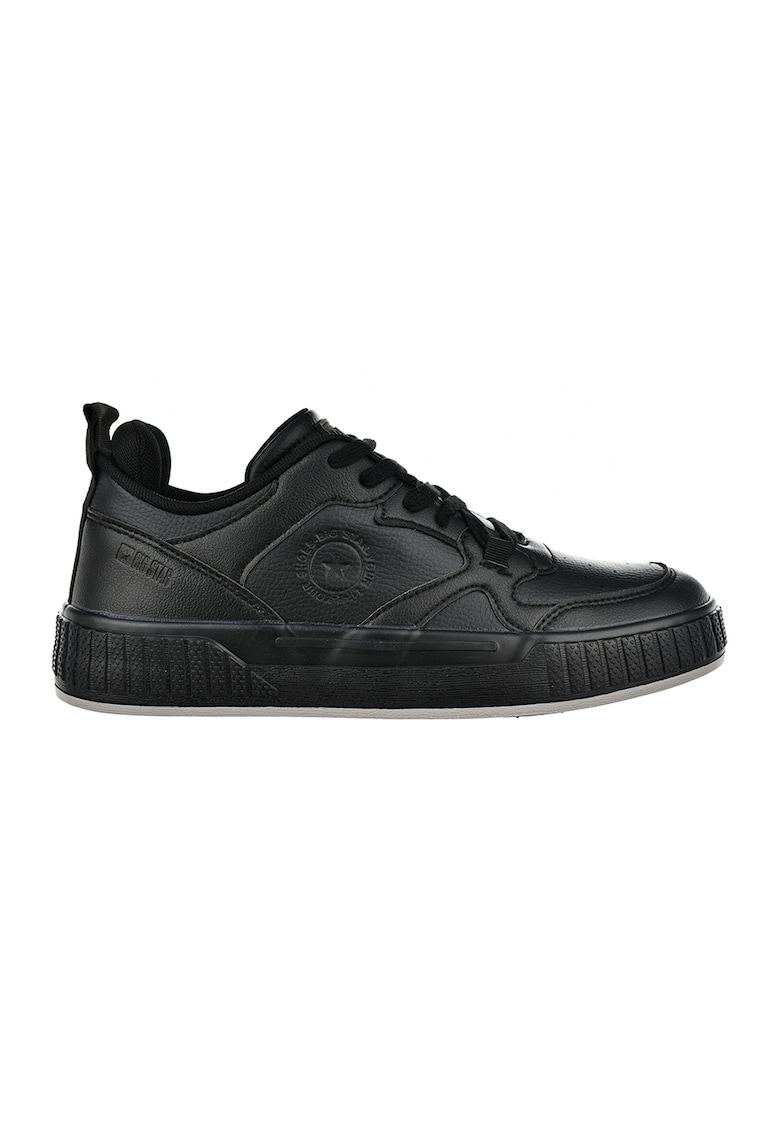 Pantofi sport de piele ecologica cu detalii logo - Negru