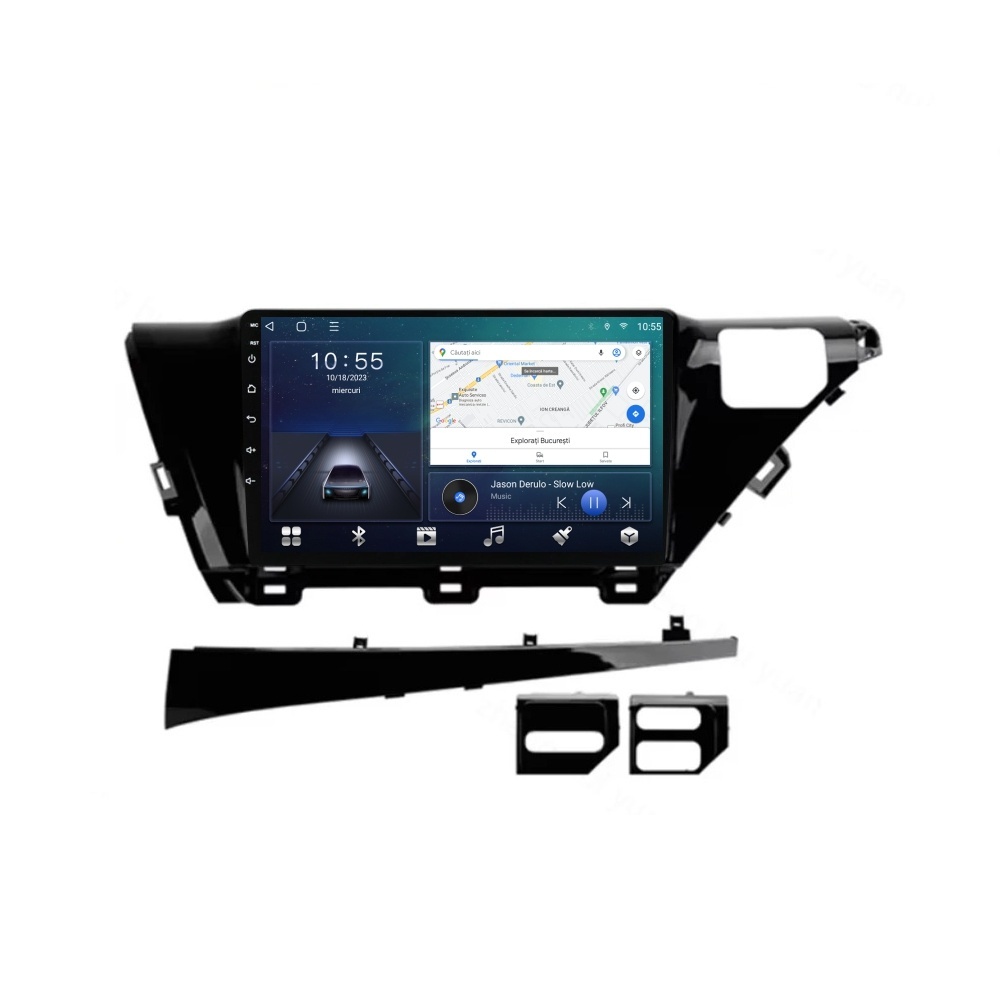 Navigatie dedicata cu Android Toyota Camry 2017 - 2021, 2GB RAM, Radio GPS Dual Zone, Display HD QLED 10" Touchscreen, Internet Wi-Fi si slot SIM 4G, Bluetooth, MirrorLink, USB