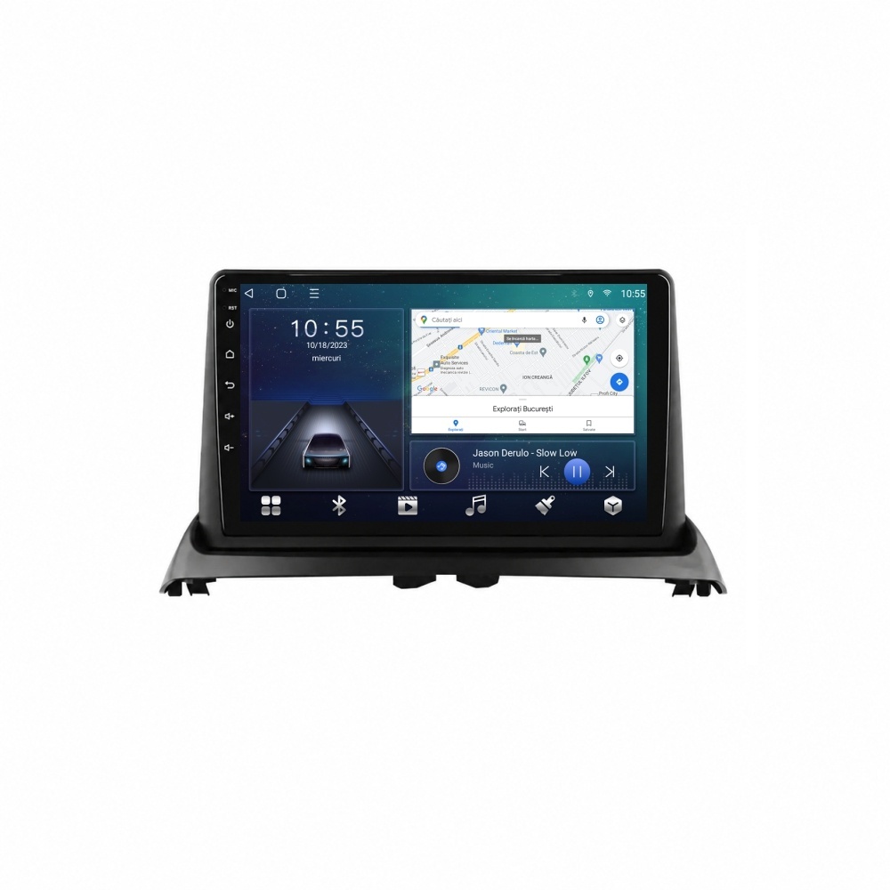 Navigatie dedicata cu Android Renault Clio II 1998 - 2005, 2GB RAM, Radio GPS Dual Zone, Display HD QLED 9" Touchscreen, Internet Wi-Fi si slot SIM 4G, Bluetooth, MirrorLink, USB