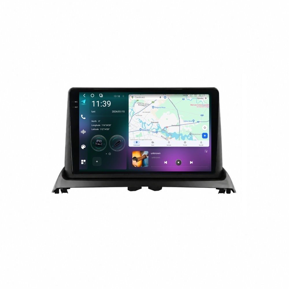Navigatie dedicata cu Android Renault Clio II 1998 - 2005, 12GB RAM, Radio GPS Dual Zone, Display 2K QLED 9.5" Touchscreen, Internet Wi-Fi si slot SIM 4G, Bluetooth, MirrorLink, USB