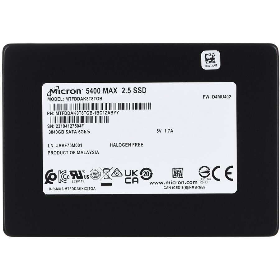SSD 5400 MAX 3.84TB SATA 2.5inch DWPD 3.4