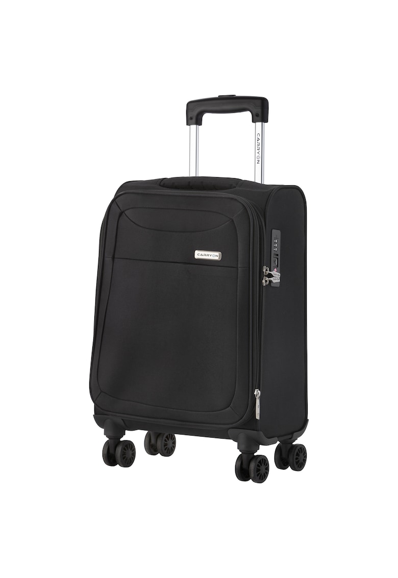 Troler de cabina extensibil  Air - bagaj de mana - 55x35x20 cm - poliester - +20% capacitate - 2.3 kg - negru - 55 cm