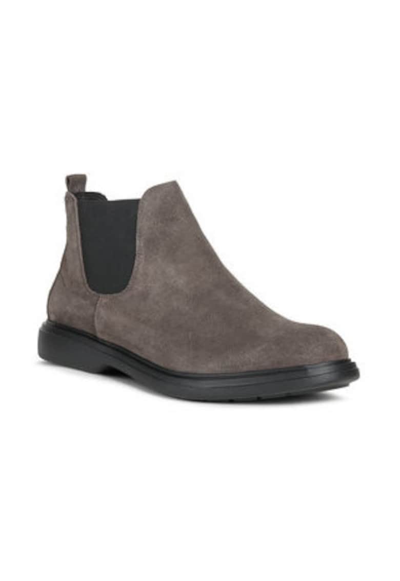 Ghete Chelsea barbati -  piele intoarsa - gri - confortabile