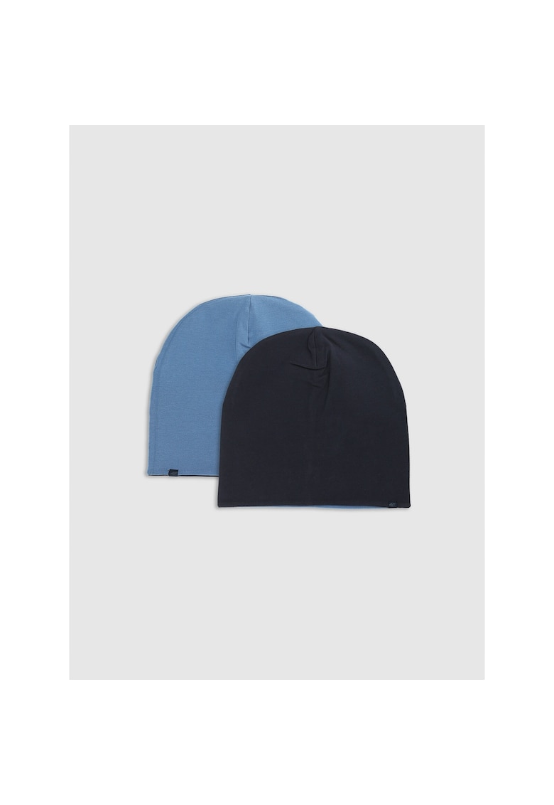 Caciula beanie unisex  cu doua fete - albastru - universal