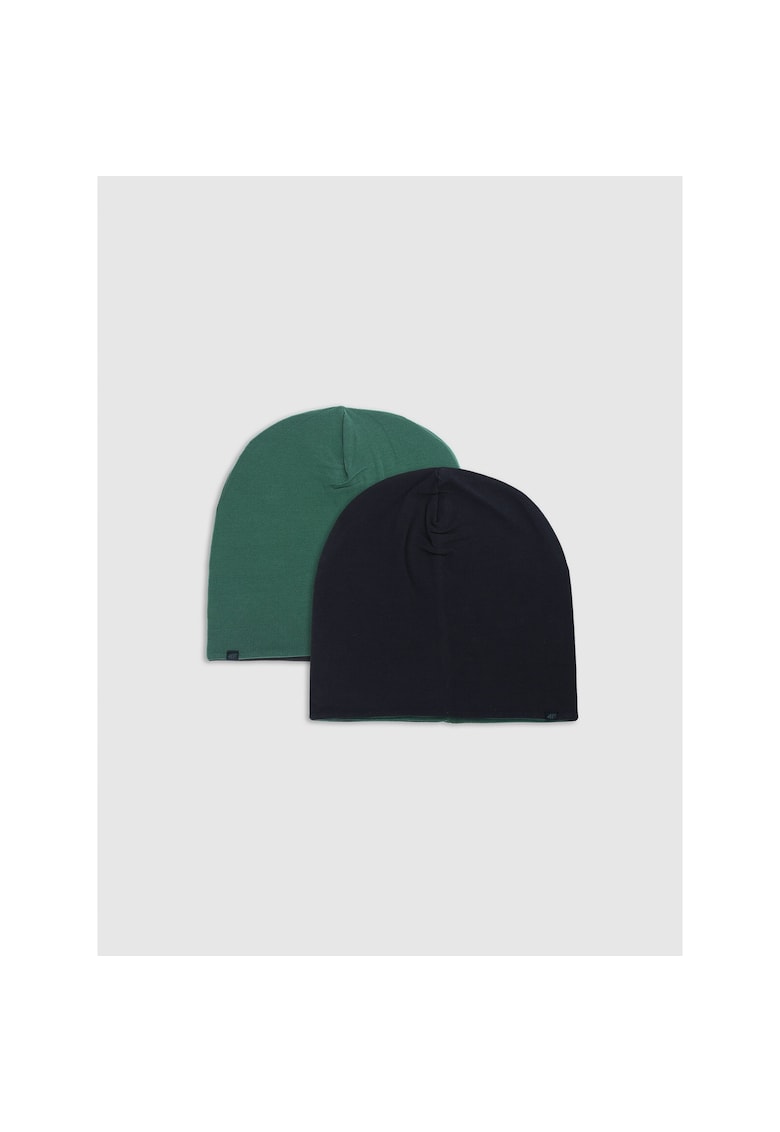 Caciula beanie unisex copii  dwustronna - oliwkowa/khaki - dimensiune universala