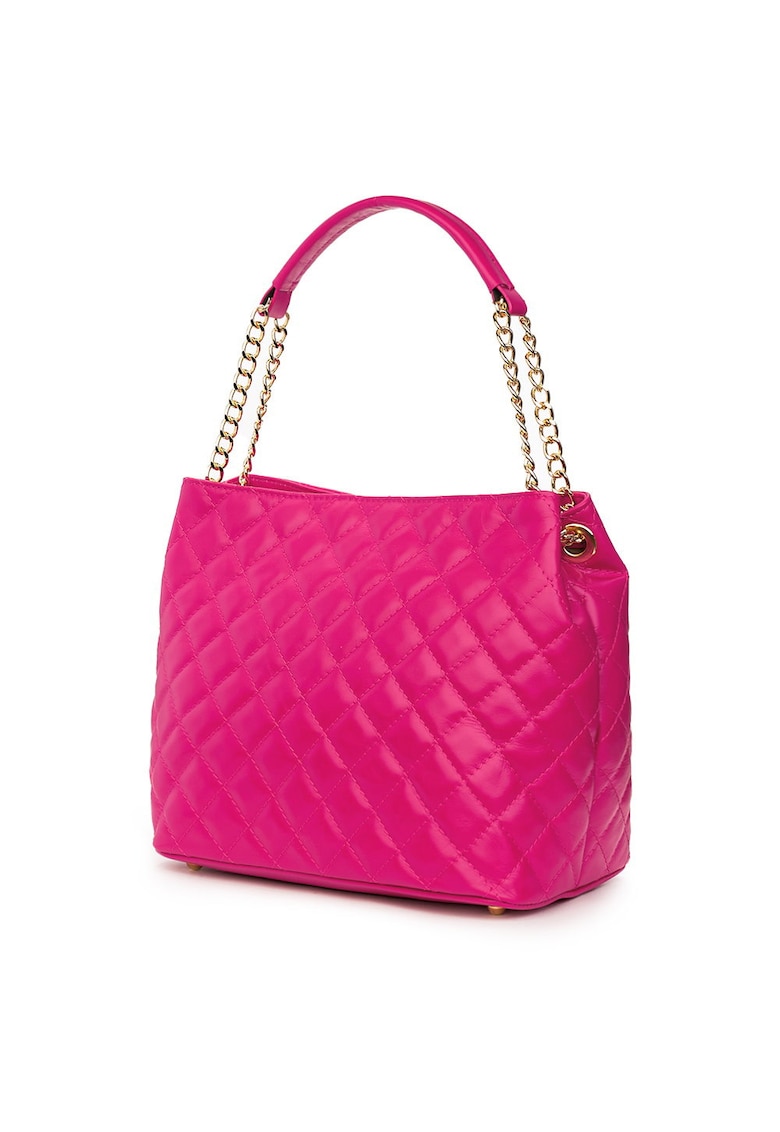 Geanta din piele matlasata Paloma fucsia - Fucsia