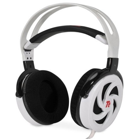 Casti eSports Shock Spin HD cu microfon, bass premium, albe