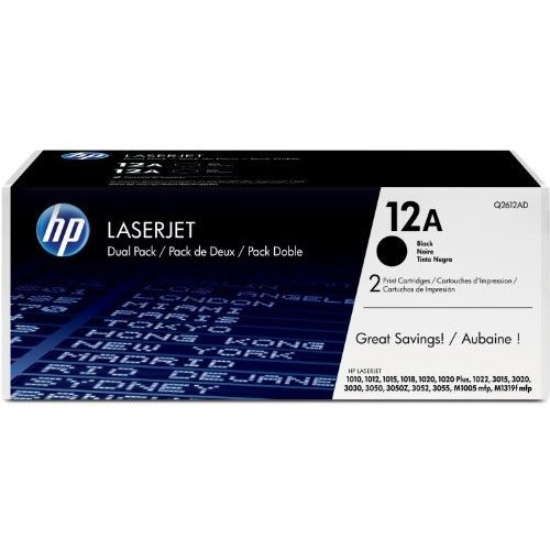 Set 2 cartuse HP HPTON-Q2612AD, Negru