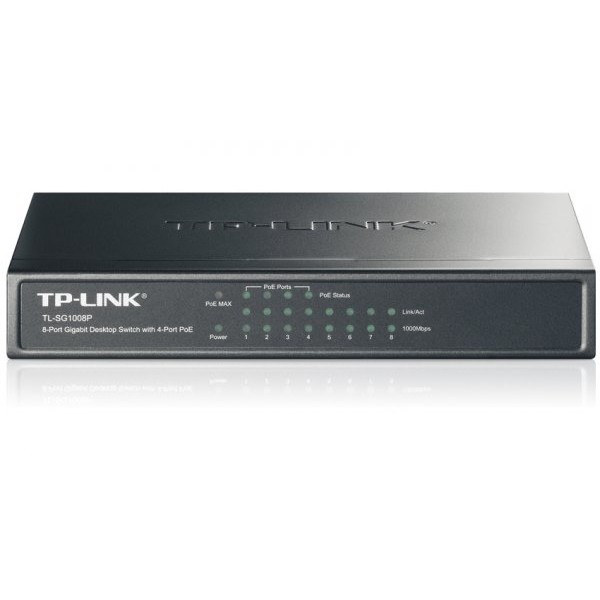 Switch TL-SG1008P, 8 porturi 10/100/1000Mbps, 4 porturi PoE