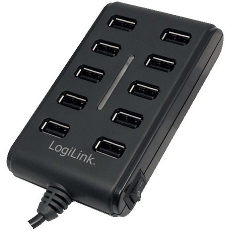 HUB UA0125 10 porturi USB 2.0 Negru