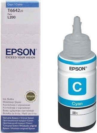 Cartus cerneala  Original Epson Cyan C13T66424A compatibil  L100/L200/L110/L210/L300/L355/L550 (C13T66424A)