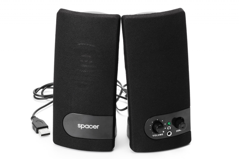 BOXE 2.0 SPACER, RMS: 3Wx2, control volum, mufa casti, black, USB power (SPB-216)