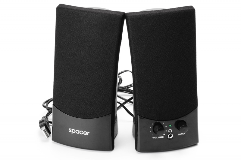 BOXE 2.0 SPACER, RMS: 3Wx2, control volum, mufa casti, black, USB power (SPB-217)