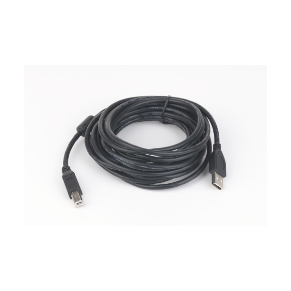Cablu de date USB2.0 A tata la USB B tata, calitate premium, conectori auriti si miez ferita, lungime cablu: 1.8m, bulk, Negru, GEMBIRD (CCP-USB2-AMBM-6)