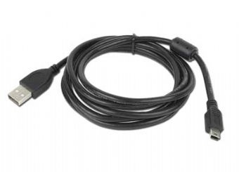 Cablu de date USB tata la mini USB 5PM tata, lungime cablu: 1.8m, bulk, Alb, GEMBIRD (CCF-USB2-AM5P-6)