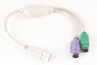 Cablu de date convertor USB la 2x PS/2, lungime cablu: 0.80m, bulk, Alb, GEMBIRD (UAPS12)