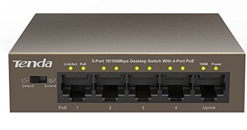 PoE Switch  5 Porturi 10/100M (4 porturi PoE), carcasa metal TENDA (TEF1105P)