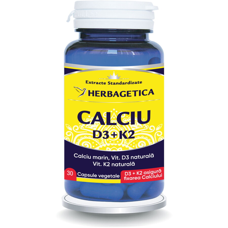 Calciu + D3 + K2 Mena Q7 Naturala 30cps