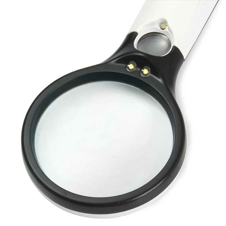 Lupă de mână mare cu 3 LED-uri